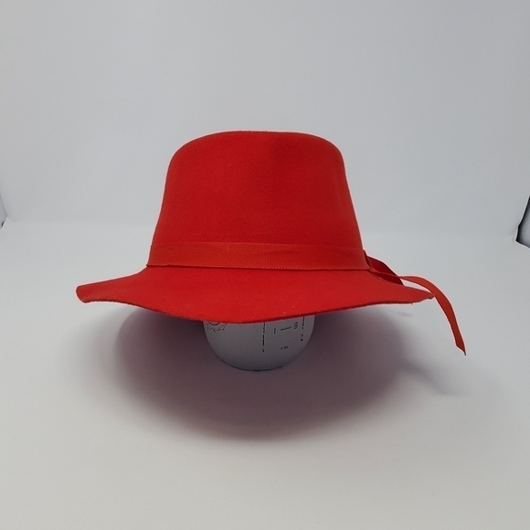 DORFMAN PACIFIC CO. DPC RED HAT 100% WOOL RED RIBBON ACCENT WOMEN SIZE MEDIUM - Picture 3 of 12